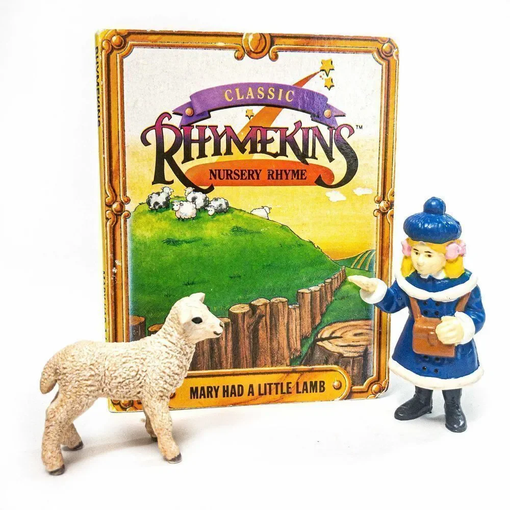 Rhymekins Fairy Tale Mary Had a Little Lamb Book & Action Figures 1988